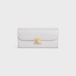 LARGE WALLET TRIOMPHE IN SHINY CALFSKIN CLOUDY GREY